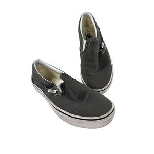 Vans Classic Gray Slip-On Skate Shoe Sneakers Womens 8 Mens 6.5